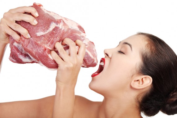 肉食べている　画像